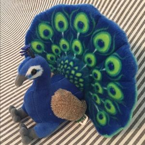 Wild Republic Stuffed Peacock. 12” by 9”